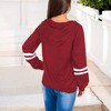 Anna-Kaci Women's Button-Front Hoodie with Stripe Sleeve Detail and Relaxed Fit - 3 of 3