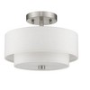 Livex Lighting Claremont 2 - Light Semi-Flush Mount in  Brushed Nickel - 2 of 4