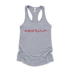 Simply Sage Market Women's America Cursive Racerback Graphic Tank - 1 of 3