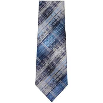 TheDapperTie Men's Blue, Black And Gray Stripes Necktie with Hanky