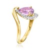 Ross-Simons 1.50 Carat Amethyst Ring With .41 ct. t.w. Lab-Grown Diamonds in 18kt Gold Over Sterling - 3 of 4