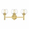 Sutton 3-Light Vanity Wall Sconce - Modern Steel Design with Clear Glass Shades - 3 of 4