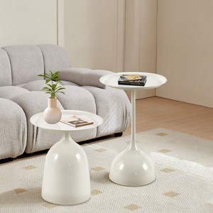 HDZNVF Set of 2 Side Table White - 1 of 4