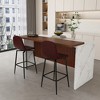 KWPZQEB 63" Modern Kitchen Island, Imitation Marble Rectangle Dining Table with LED & Grille Design for Dining Room, Living Room, Bar, Office - 4 of 4