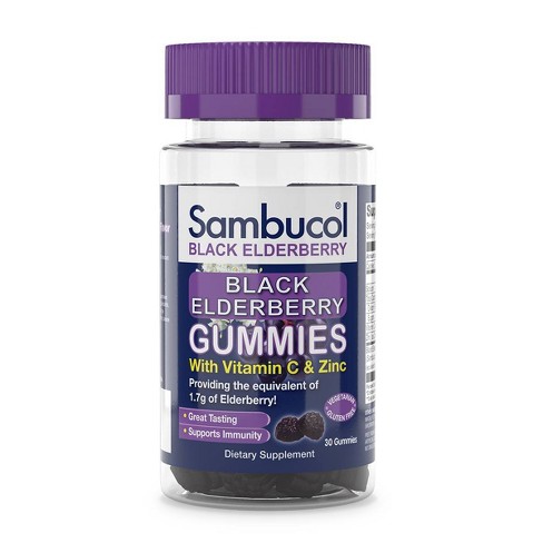 Sambucol Black Elderberry Immune Support Vegan Gummies with Vitamin C and Zinc - 30ct - image 1 of 4
