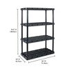 Gracious Living Scaffale A 4 Ripiani Regolabili 81x35x138 Cm - Organizer In Plastica Per Casa, Garage E Dispensa, Nero, Confezione Da 3