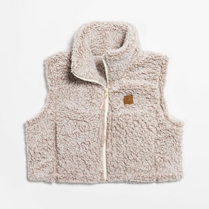 Turtle Fur Comfort Lush Cropped Vest - Women's Recycled High Pile Fleece Winter Outdoor Vest - 1 of 4