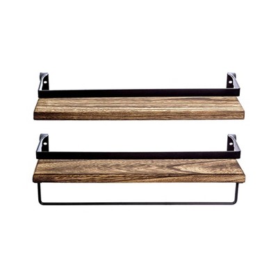 Vtec Trading 2-Pack Carbonized Black Floating Shelves
