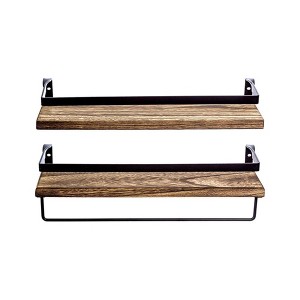 Vtec Trading 2-Pack Carbonized Black Floating Shelves - 1 of 3
