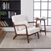 CAVINAS Mid-Century Modern Accent Chair,Upholstered Armchair with Pillow,Rubberwood Frame,Reading Chair for Living Room,Bedroom,Balcony - 2 of 4
