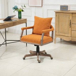 Computer Chair Office Chair, Adjustable Swivel Chair Fabric Seat, Boucle Accent Chairs with Arms, Sitting Oversized Chair for Living Room-The Pop Home - 1 of 4