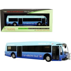 Proterra ZX5 Battery-Electric Transit Bus #65 "Chicago" (Illinois) Blue 1/87 (HO) Diecast Model by Iconic Replicas - 1 of 3