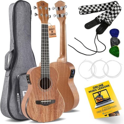 Pyle 23" Concert Acoustic-Electric Ukulele with Accessories (PUKTEA22) - Natural