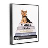 Stupell Industries Book Stack Yorkie Dog Glam Fashion Watercolor Framed Giclee Art - 2 of 4