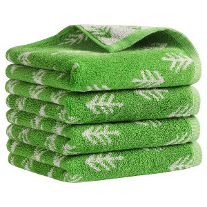 REGALWOVEN Cotton Soft Absorbent Plant Pattern Bathroom Hand Towel 14" x 30" - 1 of 4