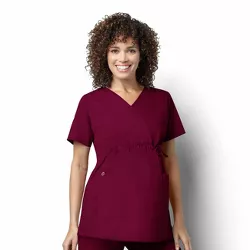 WonderWink Womens Easy Fit Short Sleeve V Neck Scrub Top - Red 3X Large