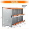 Chicken Nesting Box, 1/2/3-Tier Metal Egg Laying Box with Large Vented Compartments, Heavy-Duty Hen Egg Collector, Orange/Green - 3 of 4