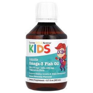 California Gold Nutrition Norwegian Kids Omega-3 Fish Oil, Natural Lemon, 6.7 fl oz. (200 ml) - 1 of 3