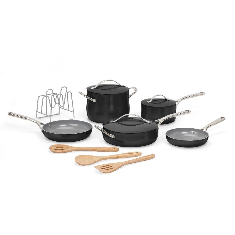 Cuisinart Culinary Collection 12pc Ceramic Cookware Set Black, 3 of 4