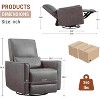 Swivel Rocking Recliner Chair, Manual Leather Recliner Glider with Lumbar Support & Padded Armrest, Comfortable Rocker Nursery Single Sofa - 2 of 4