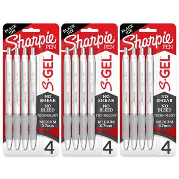 Sharpie S-Gel, Gel Pens, Medium Point (0.7mm), Pearl White Body, Black Gel Ink Pens, 4 Per Pack, 3 Packs