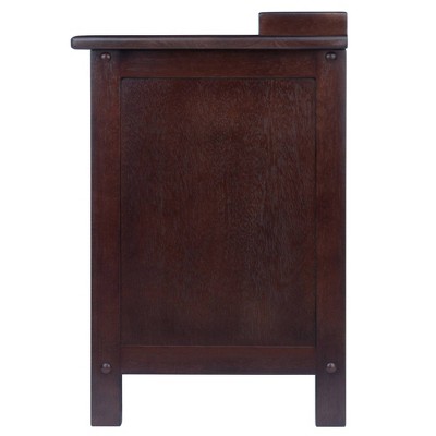 Adriana Walnut Storage Bench with Woven Baskets