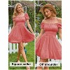 EXLURA Women's 2025 Summer Short Puff Sleeve Casual Short Mini Dresses Tie Back Square Neck A-Line Sundress - 2 of 4