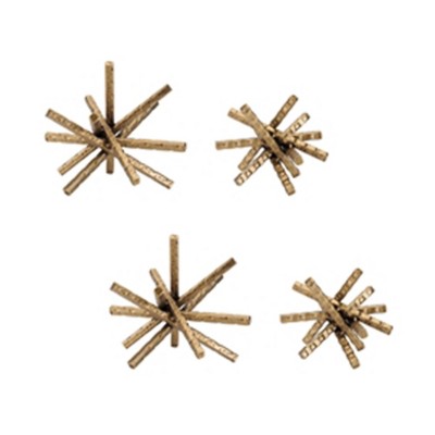 Abstract Textured Metal Sculpture (Set of 4)