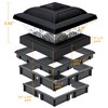 4 Pack Black Low Voltage Solar Powered Integrated LED Fence Post Cap Light 3.5 In. X 3.5 In - 3 of 4