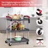 Utility Cart Rolling, 3-Tier Foldable Service Cart w/Lockable Wheels & 168LBS Capacity, Collapsible Trolley for Home Office Garage Warehouse - 3 of 4