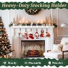 Christmas Stocking Holders for Mantle, Set of 6, Cute Lightweight Silver Xmas Mantle Hooks for Fireplace - 4 of 4