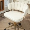 NicBex Mid-Century Modern Ergonomic Office Chair, Height-Adjustable 360° Swivel Chair, Home Office Desk Chair, Velvet Vanity Chair with Golden Base - 3 of 4