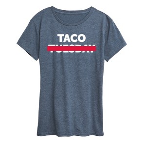 Women's - Instant Message - Taco Tuesday Crossed Out Short Sleeve Graphic T-Shirt - 1 of 4