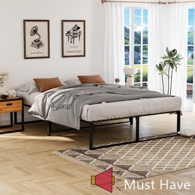 Jojoka Metal Platform Bed Frame - 14" Metal Platform, Sturdy 3-in-1 Steel Support, Heavy Duty Storage Bed, Noise-Free Design, Easy Assembly
