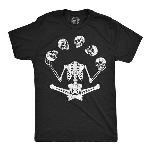 Mens Funny T Shirts Juggling Skeleton Sarcastic Halloween Graphic Novelty Tee For Men - Crazy Dog Men's T Shirt For Halloween Season - 1 of 4