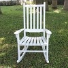 Traditional Patio Rocking Chair - Merry Products: Acacia Wood, Water-Resistant, White - image 3 of 3