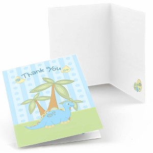 Big Dot of Happiness Baby Dinosaur - Baby Shower or Birthday Party Thank You Cards (8 count) - 1 of 4
