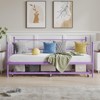 GustoWave Twin Size Daybed Frame, Heavy Duty Metal Slats Mattress Foundation Platform Sofa Bed with Trundle for Bedroom Living Room - 4 of 4