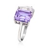 Ross-Simons 5.00 Carat Simulated Amethyst and 3.20 Carat CZ Toi Et Moi Ring in Sterling Silver - 3 of 4