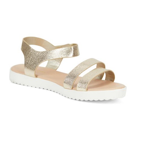 Rampage Girl's Sparkly Open-toe Ankle Strap Flat Sandals With ...