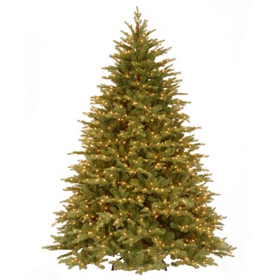 National Tree Company Pre-Lit 'Feel Real' Artificial Full Christmas Tree, Green, Nordic Spruce, White Lights, Includes Stand, 6.5ft