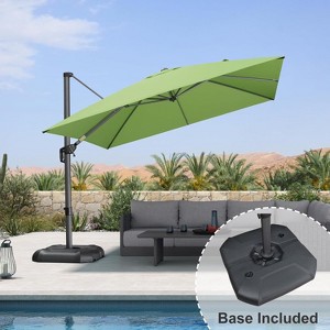 PURPLE LEAF 8'/9'/10' Cantilever Umbrella Square Outdoor Patio Umbrella with 360 Rotation Adjustable Garden Pool Umbrella With Base - 1 of 4