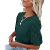 Womens Short Sleeve Lightweight Sweaters Crewneck Knit Pullover Tops with Crochet Sleeve Casual Crochet Blouse Shirt for Spring, Summer - 2 of 4