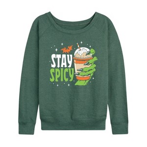 Women's - Instant Message - Fall Lightweight French Terry Wide Neck Long Sleeve Shirt - 1 of 4