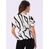 INSPIRE CHIC Women's Printed Peplum Flutter Sleeves Elastic Waist Belt Wrap V Neck Blouse - 3 of 4