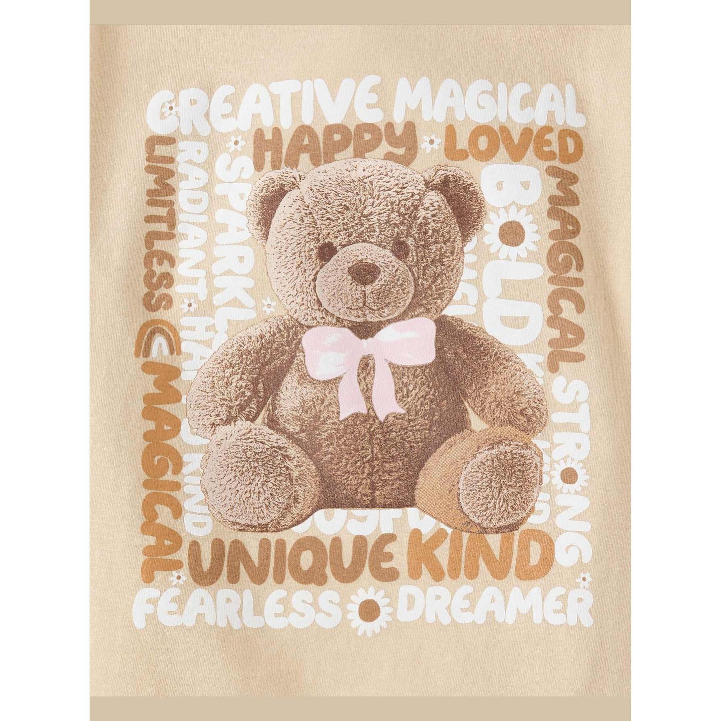 Футболка The Children's Place Short Sleeve Teddy Bear Graphic Tee Tan M (7/8) для девочек, цвет: Рыжевато-коричневый — фото 2