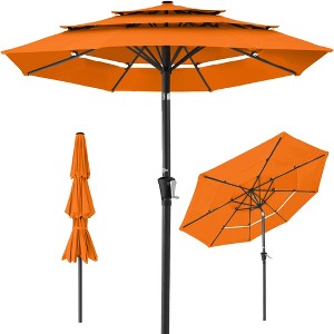 Best Choice Products 10ft 3-Tier Patio Umbrella, Market Sun Shade w/ Tilt Adjustment, Easy Crank - 1 of 4