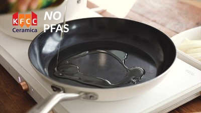 ValenCera 8" & 12" White Ceramic Nonstick Frying Pan Set