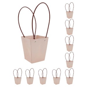 Unique Bargains Bouquet Bag with Handle for Florist Gift Packaging Birthday Christmas Mother's Day Wedding 10 Pcs - 1 of 4