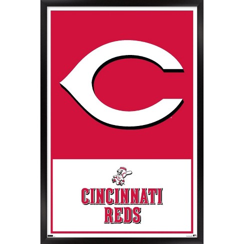 Trends International MLB Cincinnati Reds - Logo 22 Framed Wall Poster  Prints Black Framed Version 14.725 x 22.375